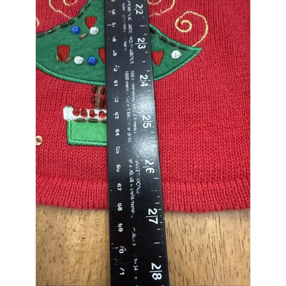 Tiara International Zip Cardigan Sweater Women 2X Christmas Trees Beaded Novelty - Picture 11 of 12